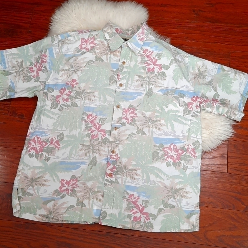 Cooke Street Hawaiin Print Collared Button Up Shirt
